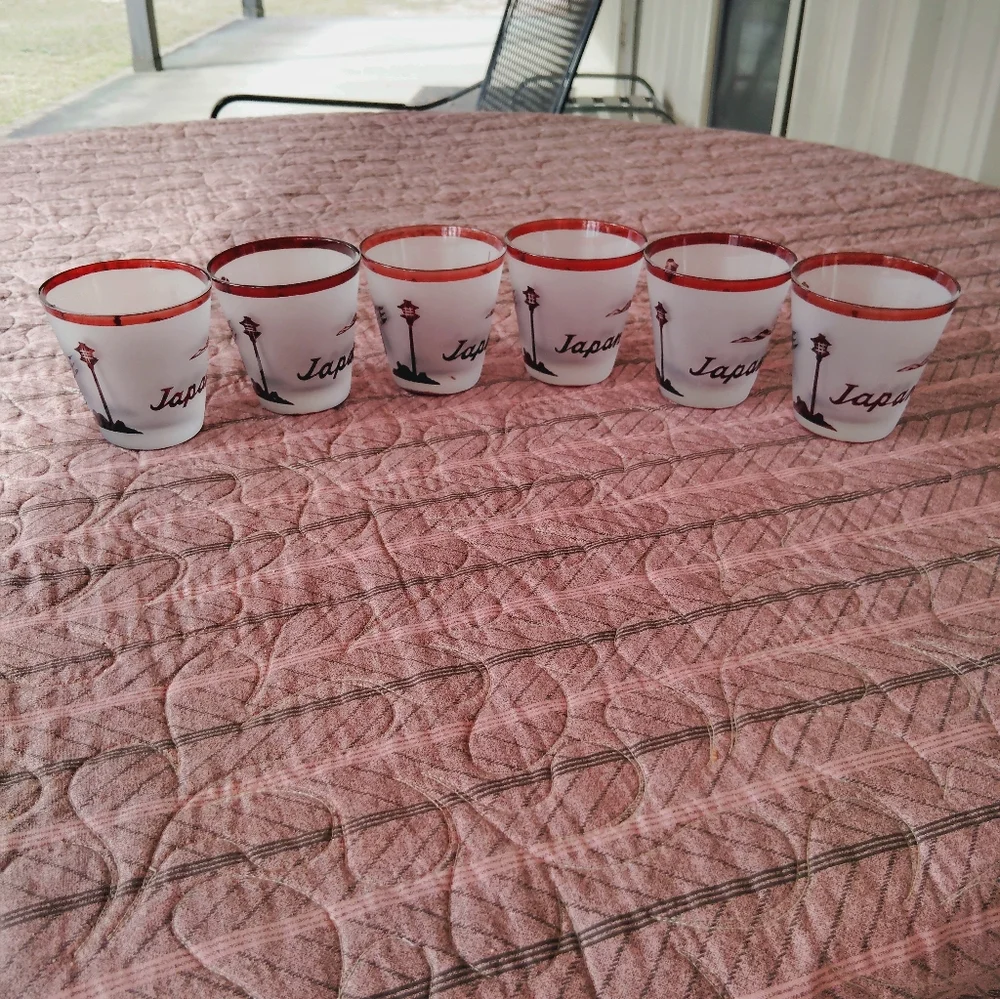 6 Noritake Frosted Ruby Red Old Fashioned Drinking Glasses Barware Japan Bar